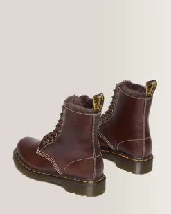 Cheap 1460 Serena Imitatiebont Gevoerde Leren Veterlaarzen UNISEX Veterlaarzen|Enkellaarzen