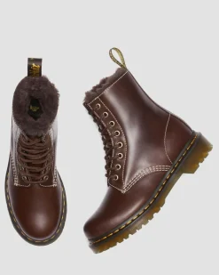 Cheap 1460 Serena Imitatiebont Gevoerde Leren Veterlaarzen UNISEX Veterlaarzen|Enkellaarzen