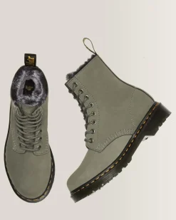 Fashion 1460 Serena Imitatiebont Gevoerde Nubuck Veterlaarzen UNISEX Veterlaarzen|Enkellaarzen