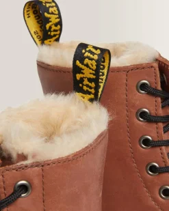 Discount 1460 Serena Imitatiebont Gevoerde Leren Veterlaarzen WOMENS Veterlaarzen|Enkellaarzen