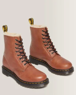 Discount 1460 Serena Imitatiebont Gevoerde Leren Veterlaarzen WOMENS Veterlaarzen|Enkellaarzen
