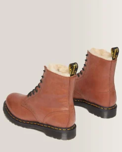Discount 1460 Serena Imitatiebont Gevoerde Leren Veterlaarzen WOMENS Veterlaarzen|Enkellaarzen