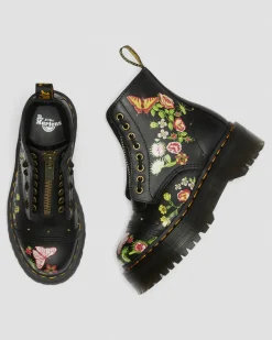 Hot Sinclair Leren Platform Laarzen met bloemenprint WOMENS Platform Laarzen