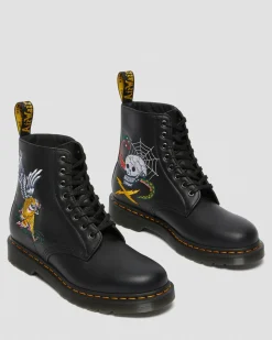 Cheap 1460 Souvenir Geborduurde Leren Laarzen UNISEX Enkellaarzen|Veterlaarzen
