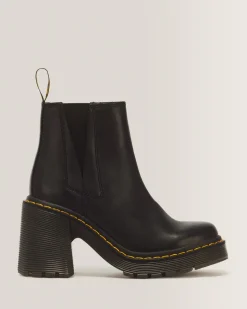 Hot Spence Leren Chelsea Boots met Uitlopende Hak WOMENS Hakken|Enkellaarzen