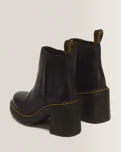 Hot Spence Leren Chelsea Boots met Uitlopende Hak WOMENS Hakken|Enkellaarzen