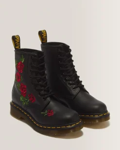 Flash Sale 1490 Vonda Rose Leren Veterlaarzen met Bloemenprint UNISEX Veterlaarzen|Enkellaarzen