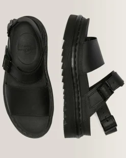 Outlet Voss Hydro Leren Sandalen met Band WOMENS Platform Sandalen|Zwarte Sandalen