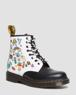 Outlet 1460 Wednesday Holmes Pride Smooth Leren Laarzen MENS Enkellaarzen|Veterlaarzen