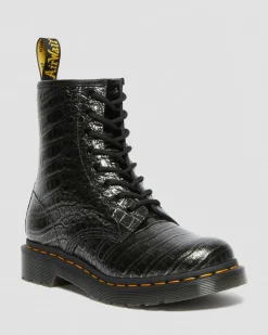 Flash Sale 1460 Wild Croc Leren Veterlaarzen WOMENS Veterlaarzen|Enkellaarzen