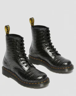 Flash Sale 1460 Wild Croc Leren Veterlaarzen WOMENS Veterlaarzen|Enkellaarzen
