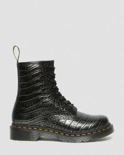 Flash Sale 1460 Wild Croc Leren Veterlaarzen WOMENS Veterlaarzen|Enkellaarzen