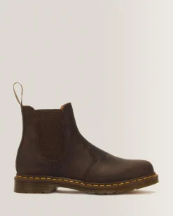 Fashion 2976 Yellow Stitch Crazy Horse Leren Chelsea Boots MENS Trending Stijlen|Enkellaarzen