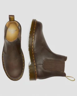 Fashion 2976 Yellow Stitch Crazy Horse Leren Chelsea Boots MENS Trending Stijlen|Enkellaarzen
