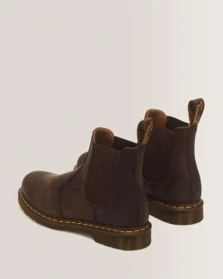 Fashion 2976 Yellow Stitch Crazy Horse Leren Chelsea Boots MENS Trending Stijlen|Enkellaarzen
