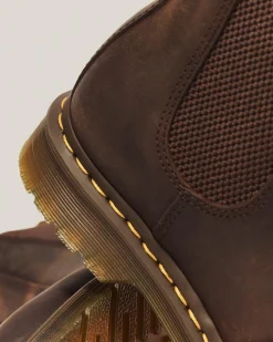 Fashion 2976 Yellow Stitch Crazy Horse Leren Chelsea Boots MENS Trending Stijlen|Enkellaarzen