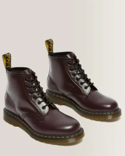 Hot 101 Yellow Stitch Smooth Leren Enkellaarzen WOMENS Enkellaarzen|Veterlaarzen